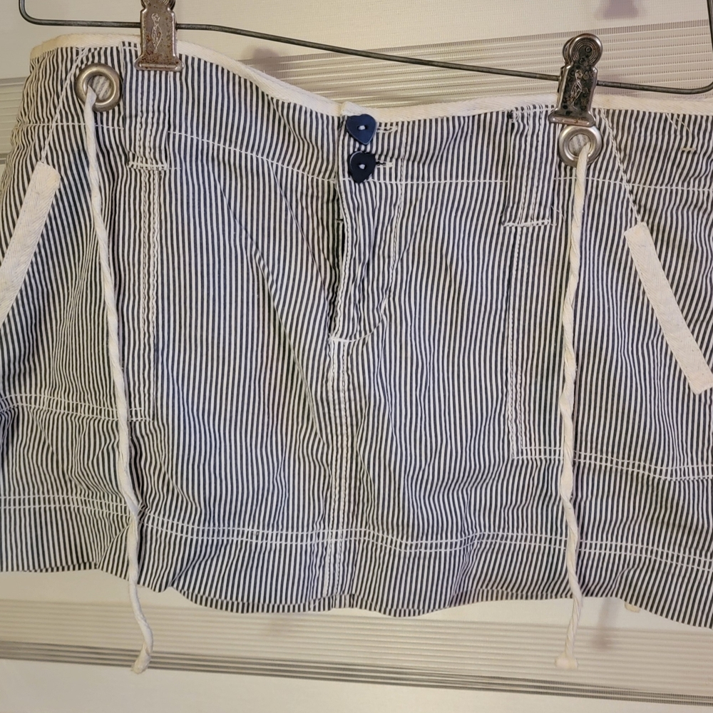 Plugg Blue and White Striped Mini Skirt